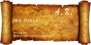 Abt Kitti névjegykártya